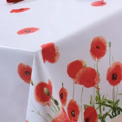 Nappe Rectangle Red Poppy Translucide Rouge