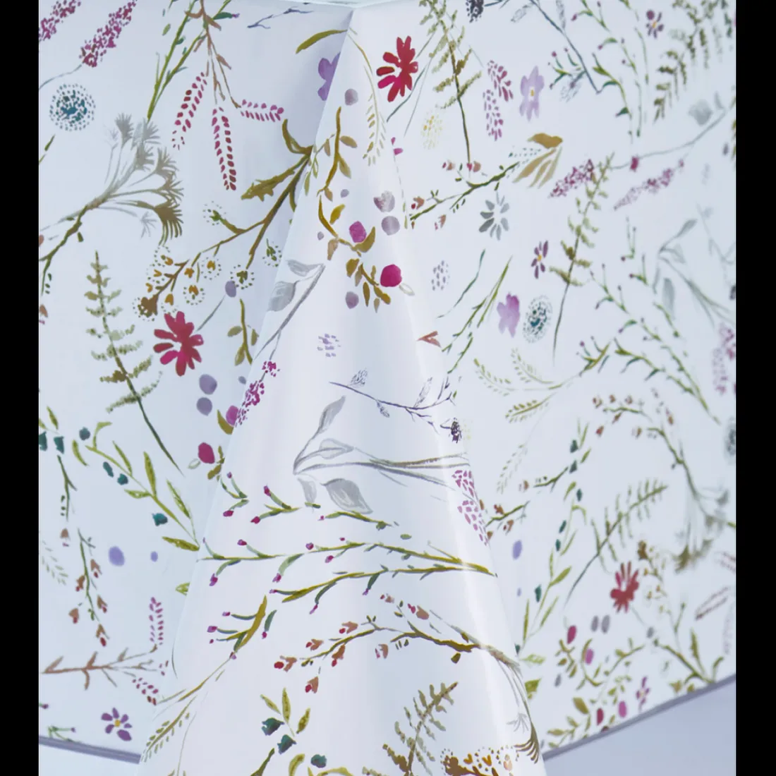 Nappe rectangle TOILE CIREE Menthe