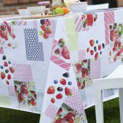 Nappe Rectangle Verrine Toile Ciree Fraise