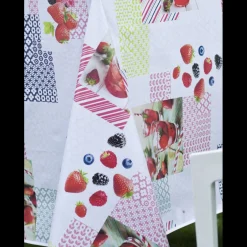 Nappe Rectangle Verrine Toile Ciree Fraise