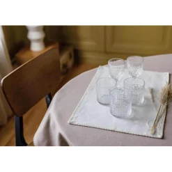 Nappe recyclée Delia Naturel 170 x 170