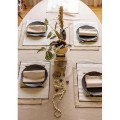 Nappe recyclée Delia Naturel 170 x 300