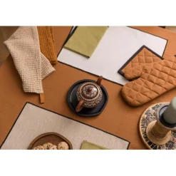 Nappe recyclée Grace Caramel