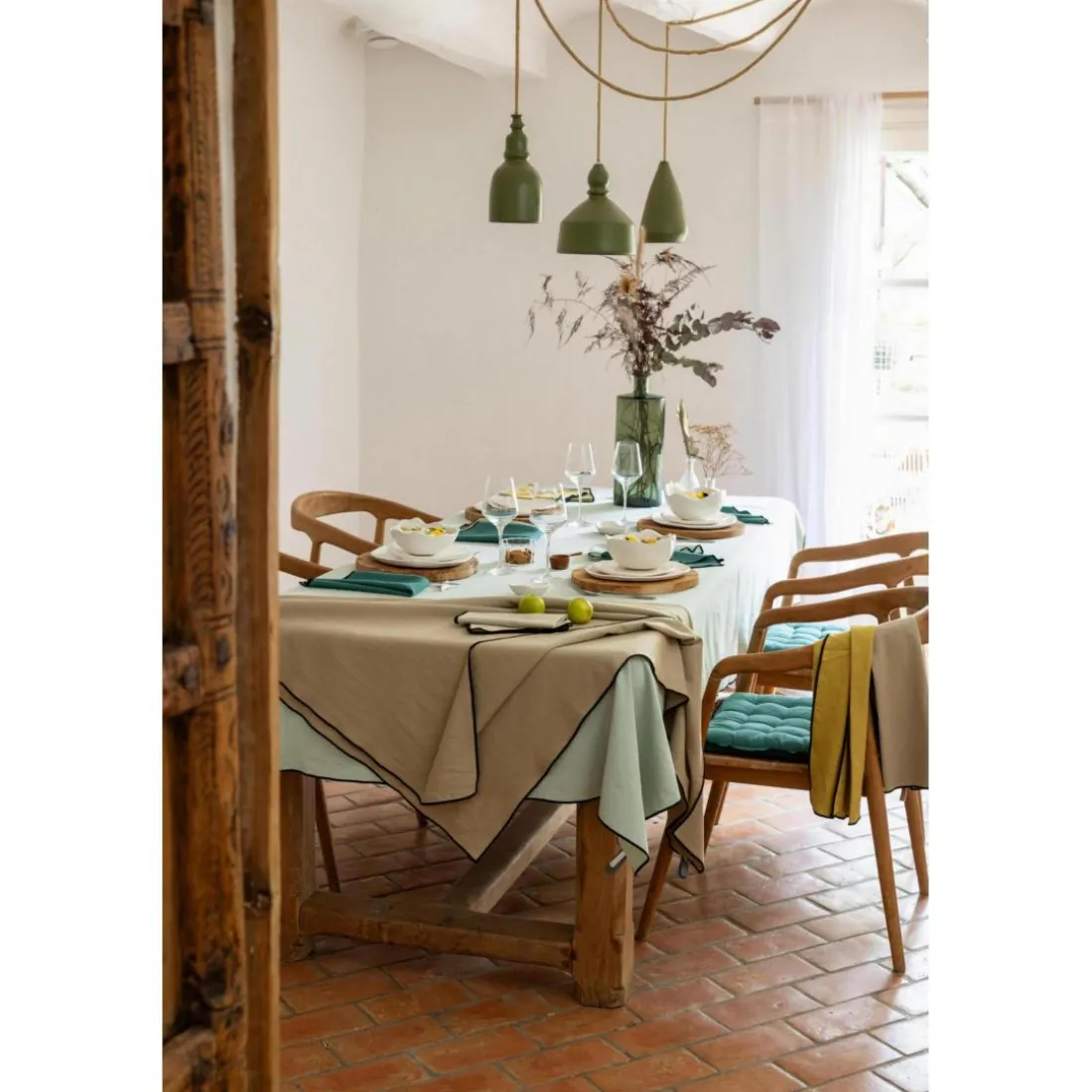 Nappe recyclée Grace Céladon
