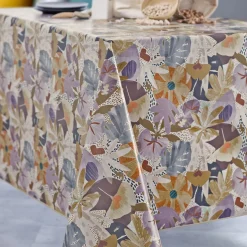 Nappe ronde 140 cm GRAPHIC JUNGLE TOILE CIREE Multicolore