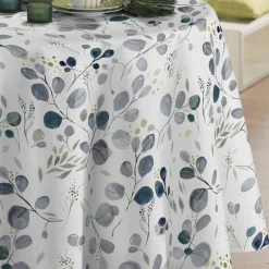 Nappe ronde 140 cm GUERANDE TOILE CIREE Bleu