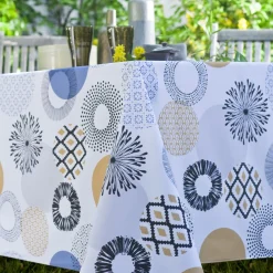 Nappe ronde 140 cm TOILE CIREE Curry