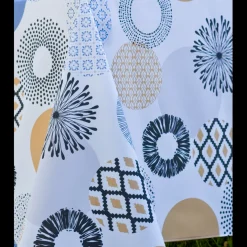 Nappe ronde 140 cm TOILE CIREE Curry