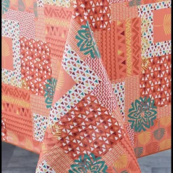 Nappe ronde 140 cm TOILE CIREE Orange