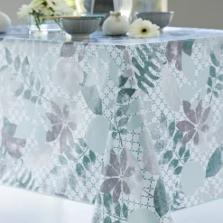Nappe ronde 140 cm TOILE CIREE Aqua