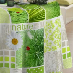 Nappe ronde 140 cm TOILE CIREE Vert