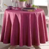 Nappe ronde en ployester FONTANA effet froissé permanent 180 ø - Violet prune