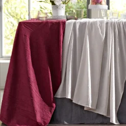 Nappe ronde en ployester FONTANA effet froissé permanent 180 ø - Violet prune