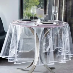 Nappe ronde plastique transparent