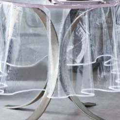 Nappe ronde plastique transparent