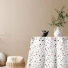Nappe Ronde Terrazo Toile Ciree Bordeaux