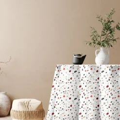 Nappe Ronde Terrazo Toile Ciree Bordeaux