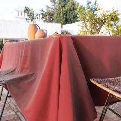 Nappe ultra douce ronde 180 cm PEACHSKIN - rouge grenat