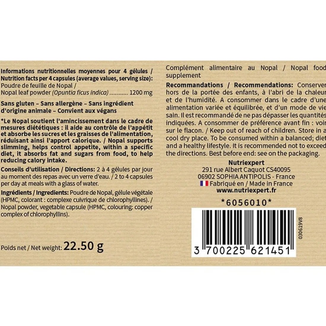 Nopal Capteur de Graisses et de Sucres