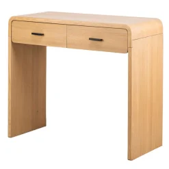 Nordlys - Console Table Scandinave en Bois avec 2 Tiroirs