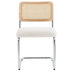 Nordlys - Lot de 2 Chaises de Salle a Manger Industrielles Metal Cannage Rotin