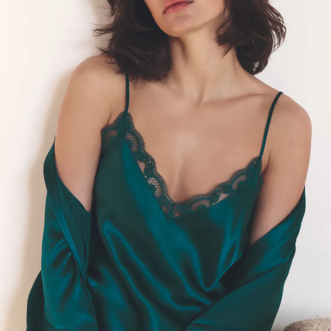 Nuisette - Emeraude vert en soie
