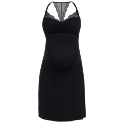 Nuisette de grossesse et d'allaitement noir Cache Coeur Lingerie en viscose