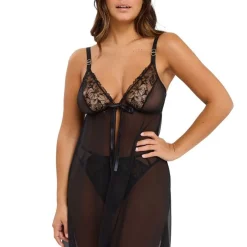 Nuisette Deva babydoll - Noir