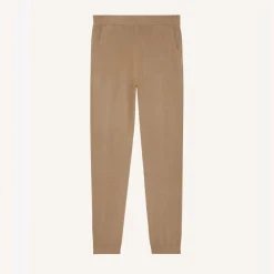Ocea pantalon fluide coupe droite marron en viscose