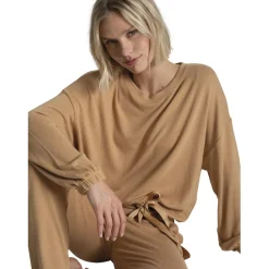 Ocea t-shirt manches longues marron en viscose