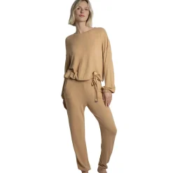 Ocea t-shirt manches longues marron en viscose