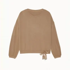 Ocea t-shirt manches longues marron en viscose