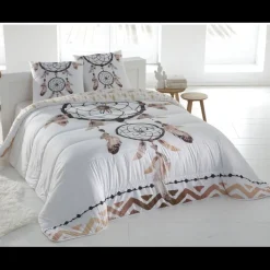 Oreiller déco double face motif attrape-rêve Blanc