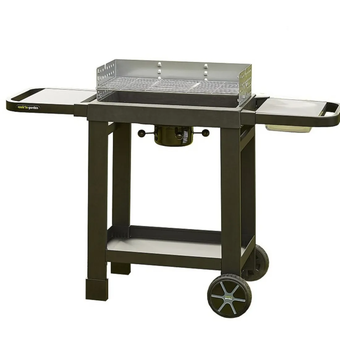 Pack barbecue charbon EASY avec Coffret 3 pièces aimantés et Moteur tournebroche électrique Broche barbecue Sac Charbon de bois et Housse Barbecue