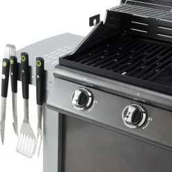 Pack barbecue charbon EASY avec Coffret 3 pièces aimantés et Moteur tournebroche électrique Broche barbecue Sac Charbon de bois et Housse Barbecue