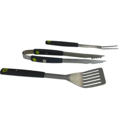 Pack Barbecue gaz Américain FIDGI 4 brûleurs avec Housse et Coffret 3 pièces aimantés : pince, spatule, fourchette
