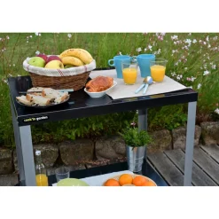 Pack Desserte de jardin MEDIA avec Housse Barbecue et plancha Rectangulaire