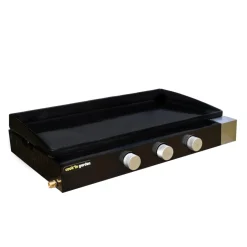 Pack Plancha gaz à poser FINESTA 3 Brûleurs avec capot, Housse barbecue et plancha à poser et Kit cuisson plancha