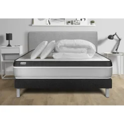 Pack prêt a dormir VITAL ERGO sommier Kit noir
