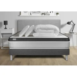 Pack prêt a dormir VITAL ERGO sommier Kit gris
