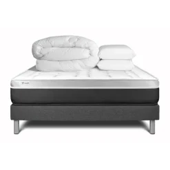 Pack prêt a dormir VITAL SOFT sommier Kit gris