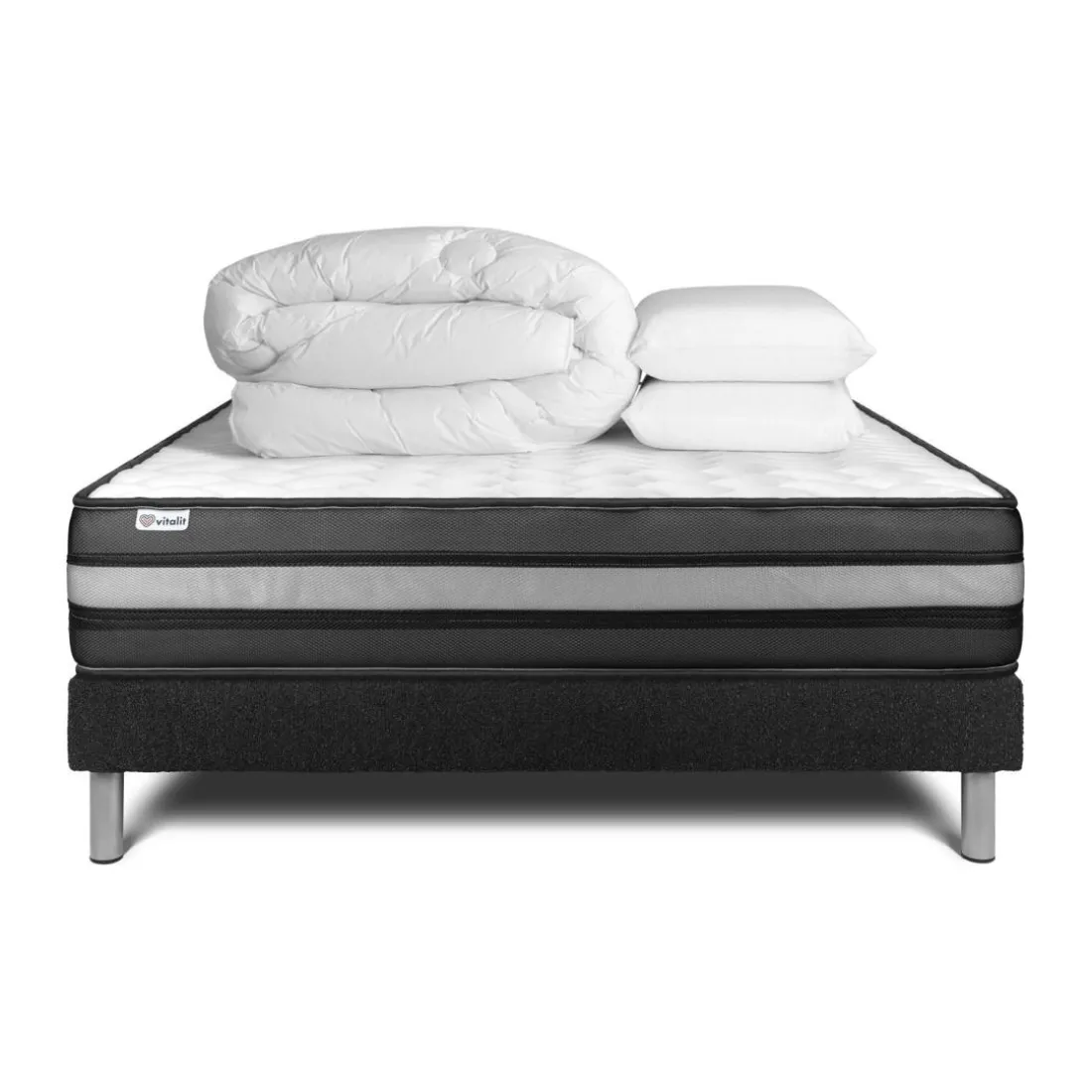 Pack prêt a dormir VITALPOWER ZEN sommier Kit noir