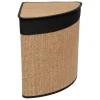 Panier à linge d'angle en bambou 48L