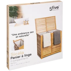 Panier à linge double 50L