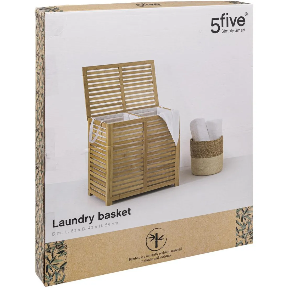 Panier à linge double 50L
