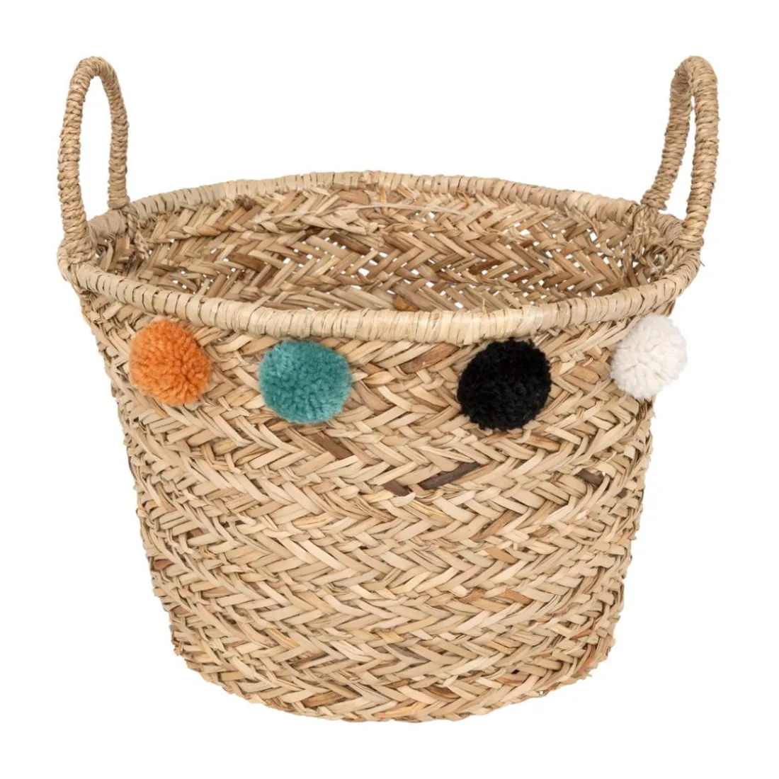 Panier enfant pompons Livi roseau