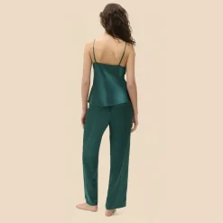 Pantalon - Emeraude vert en soie