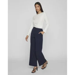 Pantalon à jambe large bleu foncé Willa