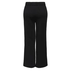 Pantalon à jambe large fermeture par bouton noir Nina
