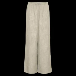 Pantalon à jambe large fermeture par cordon de serrage taille haute gris Meg